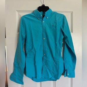 Ralph Lauren women’s button up. Neon collection- blue. Size 4